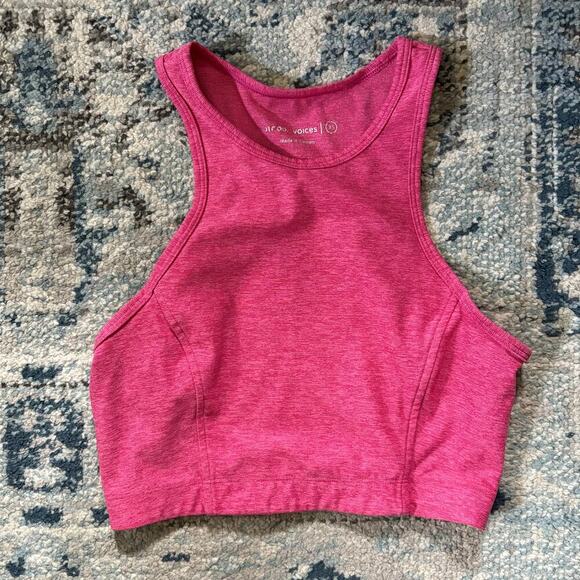 Outdoor Voices Athena Crop Top Heathered Pink - Picture 1 of 4